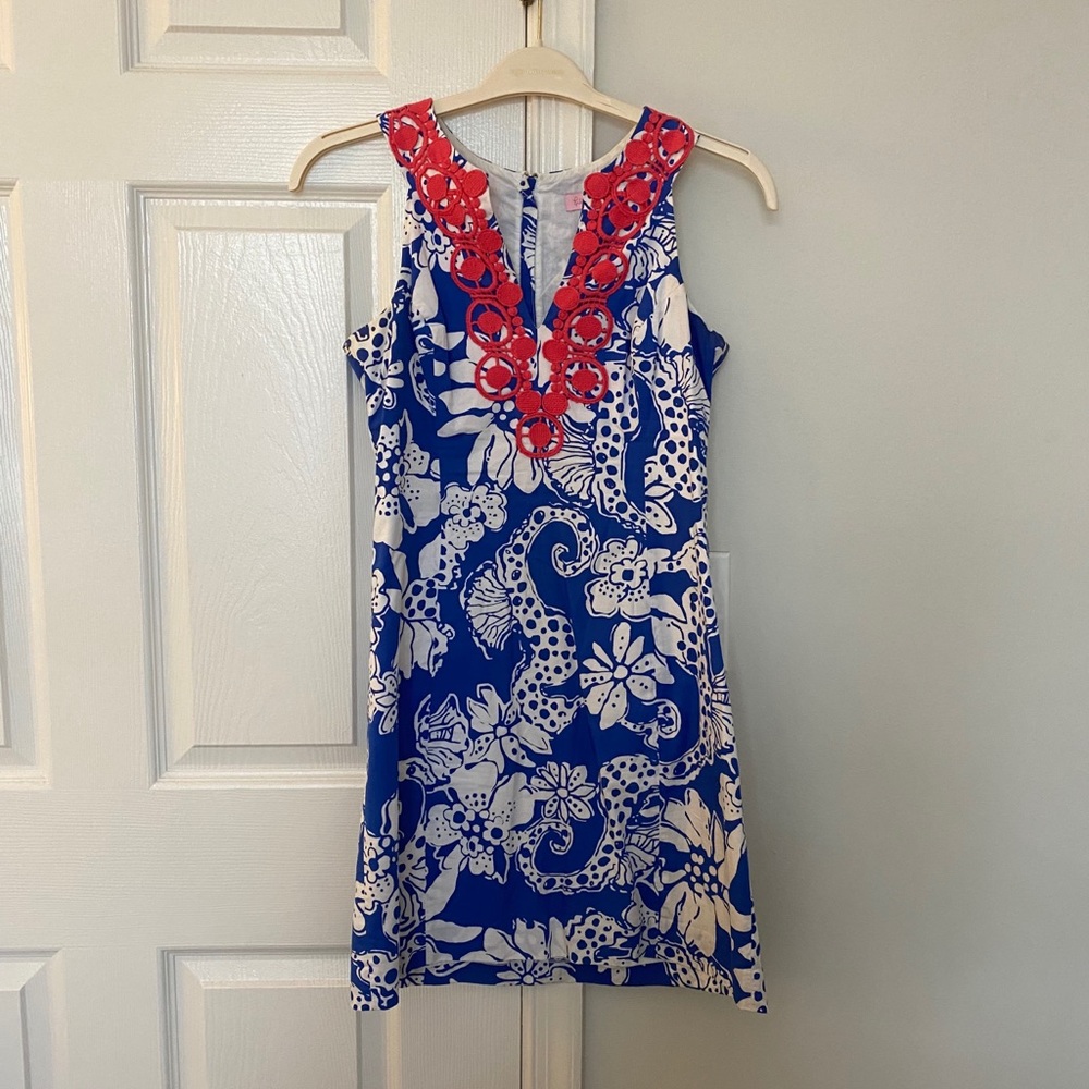 Lilly Pulitzer Blue and White Shift Dress